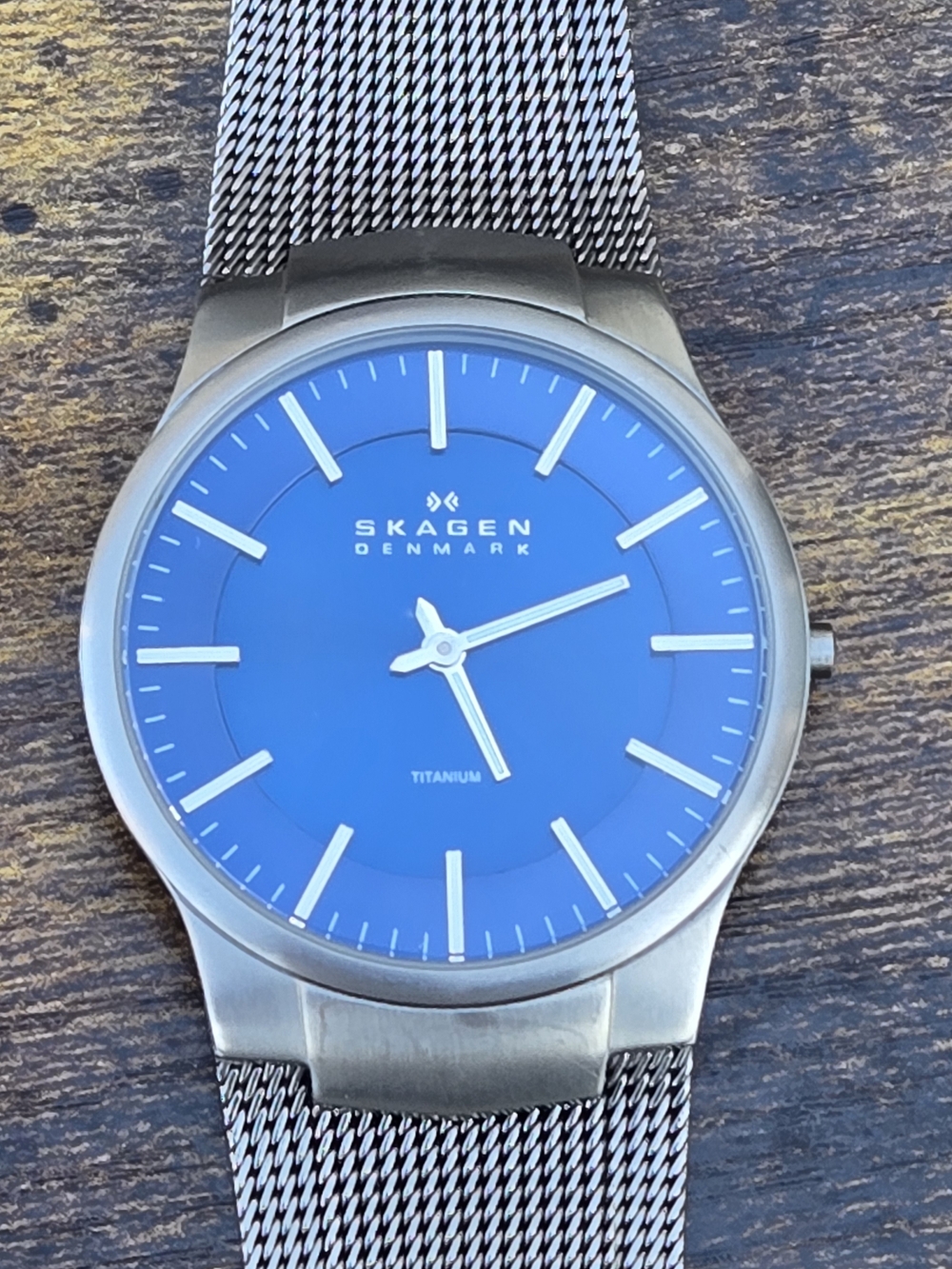 Skagen Men's Titanium Watch with Blue Dial